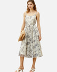 Halo Dyed Printed Mesh Spaghetti Dress