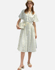 Embroidered Spaghetti A Line Shirt Dress Set