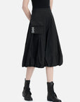 Side Pocket Letter Print Casual Skirt