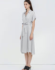 V-neck Elegant Fluid Shirt Dress