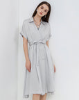 V-neck Elegant Fluid Shirt Dress