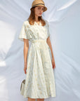 Embroidered Spaghetti A Line Shirt Dress Set