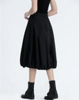 Side Pocket Letter Print Casual Skirt