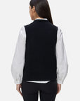 Ribbed Round-Neck Sleeveless Knit Vest