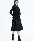 Side Pocket Letter Print Casual Skirt