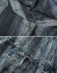 Lapel Collar Ink Smudged Shirt Dress