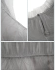 Pleated Mesh Short-sleeved Dress