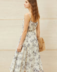 Halo Dyed Printed Mesh Spaghetti Dress