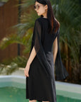 Round Neck Irregular Long Sleeve Dress