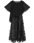 Round Neck Tulle Mesh Patchwork Dress