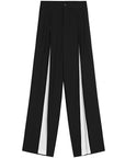 High Waist Chiffon Straight Leg Pants