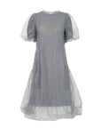 Pleated Mesh Short-sleeved Dress