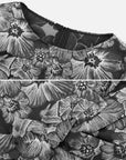 Round Neck Floral Short Sleeve A-Line Dress