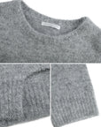 Round Neck Irregular Drop Shoulder Sleeve Sweater