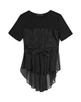 Slim Fit Color-blocked Mesh T-shirt