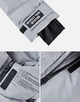 Glossy Zippered Details Hooded Down Coat