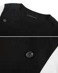 Color-Block Ribbed Knit Splice Blouse