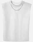Crewneck Solid Sleeveless Shirt