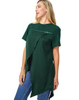 PU Strap Irregular Split Hem T-Shirt