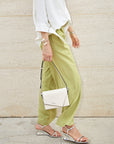 Elasticated Straight-leg Chiffon Trousers