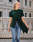 PU Strap Irregular Split Hem T-Shirt