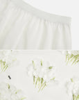 Fashion V-neck mesh embroidery floral short-sleeved skirt suit