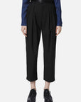 Striped Pleated High-Waist Commuter Trousers With Belt