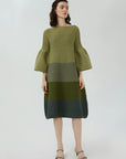 Trumpet Sleeve Loose Sweater Dress