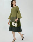 Trumpet Sleeve Loose Sweater Dress