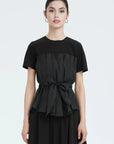 Slim Fit Color-blocked Mesh T-shirt