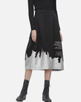 Casual No Elastic Waist Midi Skirt