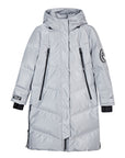 Glossy Zippered Details Hooded Down Coat