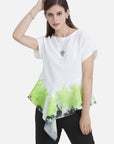 Simple Round Neck Short Sleeve Shirt With Halo Dyed Texture