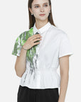 Ink Splashes Printed Elastic Waist Shirt