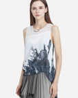 Ink Painting Symmetrical Hem Tank Top