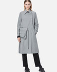 Lapel Workwear Large Pockets Lace-Up Long Trench Coat