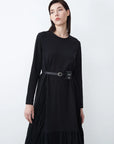 Folds Stitching Irregular Waist Dress