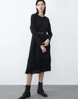 Folds Stitching Irregular Waist Dress