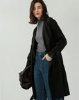 Casual Lapel Double Breasted Draw-In Mid-Length Trench Coat