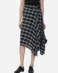High Waist A-Line Plaid Skirt