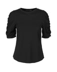 Puff Sleeve Basic Solid T-Shirt