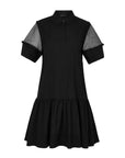 Sheer Mesh Sleeve Loose Shirt Dress