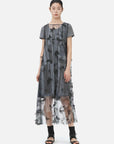 Butterfly Mesh Two-Piece Short Sleeve Dress