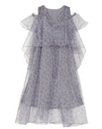 Off-the-shoulder Floral Mesh Short-sleeved Dress
