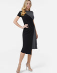 Two Tone Tie Side Slim Fit Dress