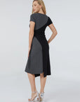 Two Tone Tie Side Slim Fit Dress