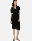 V Neck Texture Spaghetti Two-piece Dress