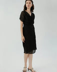 V Neck Texture Spaghetti Two-piece Dress