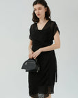 V Neck Texture Spaghetti Two-piece Dress