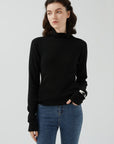 High-Neck Knit Sweater
